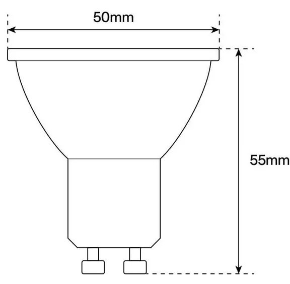 Lampada LED GU10 6W 100lm/W - Angolo 12° Colore Bianco Caldo 2.700K