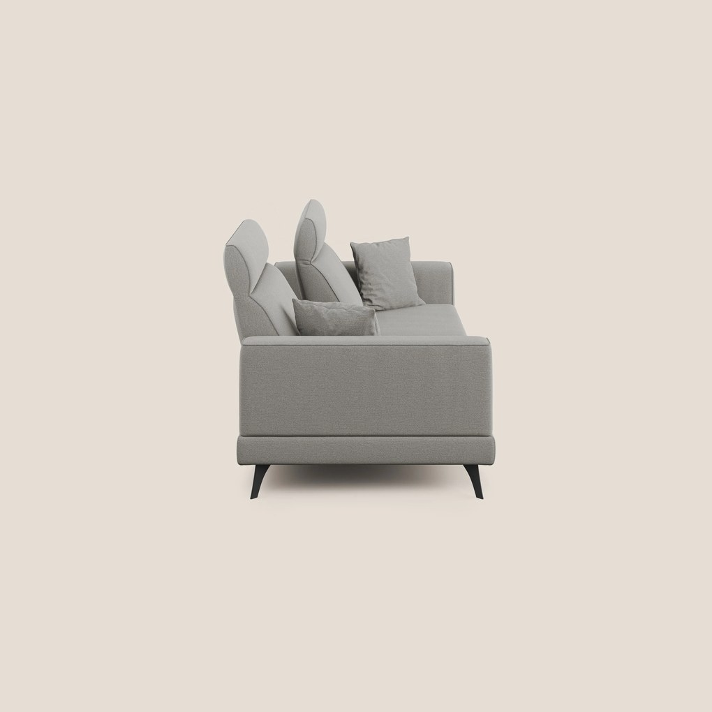 Slide Divano con schienali traslanti e poggiatesta in tessuto simil cotone impermeabile T19 beige