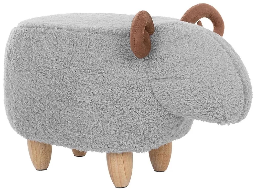 Pouf in tessuto grigio LAMB Beliani