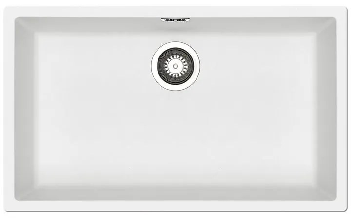 Lavello sottotop 1 vasca PYRAMIS Mistral fibra di vetro L 40 x L 70 cm bianco