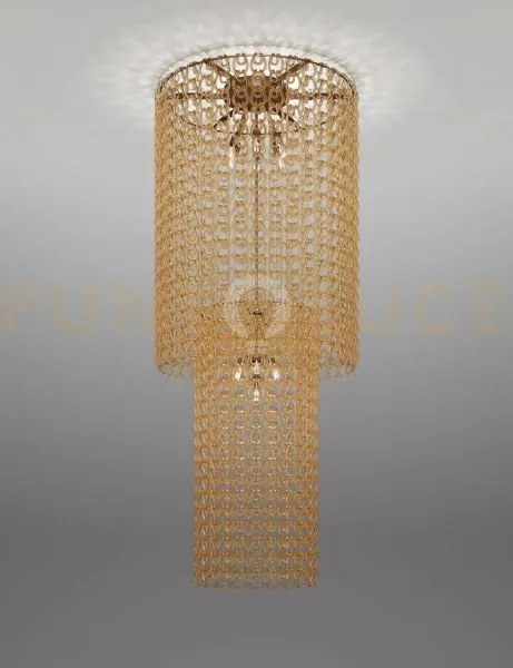 Giogali lampadadario a soffitto ca2 cristallo ambra e bronzo opaco ...