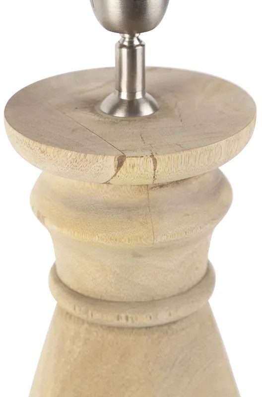 Lampada da tavolo rustica senza paralume legno naturale - Catnip