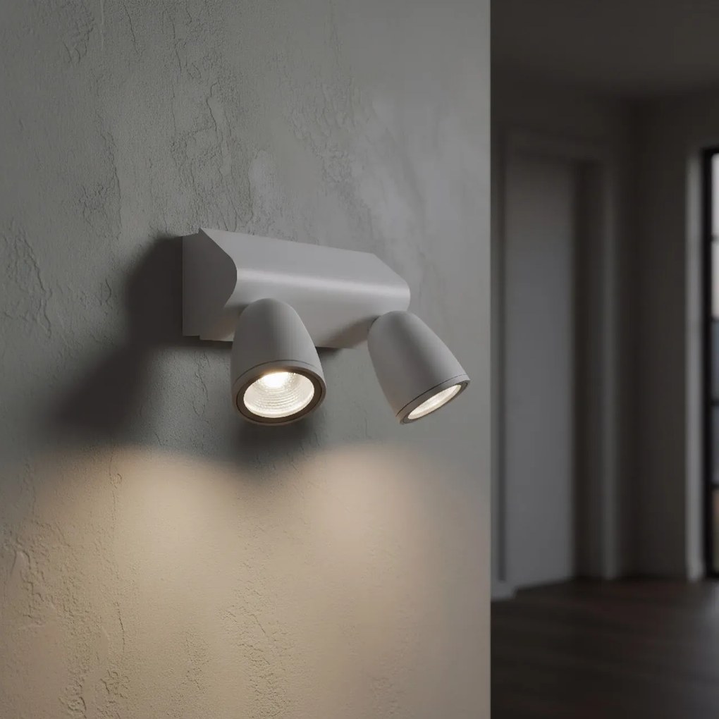 Applique da Esterno IP65 con 2 basi GU10 Serie AXIS - Bianca