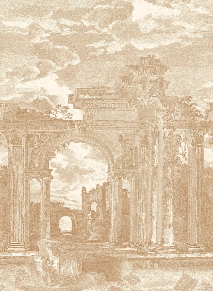 Arte International Carta da parati panoramica Rovine - Toffee