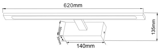 Zuma Line W89443-20W-BK - Illuminazione a LED per specchi ALTER LED/20W/230V IP44 nero