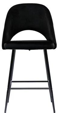 Sgabelli da bar in velluto nero e metallo H65 cm (set di 2) COSETTE