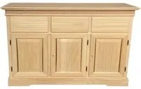 Credenza 3 porte 3 cassetti legno massello grezzo 150x47x96 - Mobili 2G