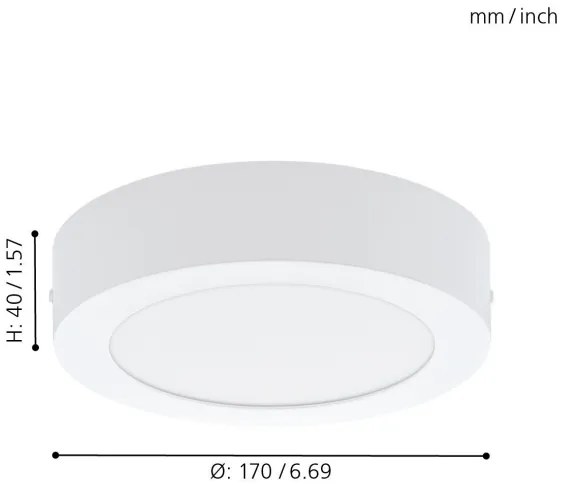 Eglo 94072 - Plafoniera LED FUEVA 1 LED/10,89W/230V