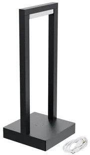 Lampada da Tavolo Ricaricabile 2.2W IP54 CCT Serie VELA - Nera