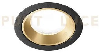 Athos faretto da incasso nero-ottone spazzolato ip54 in gesso e all...