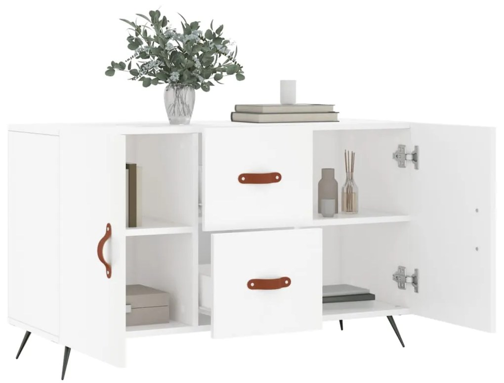 Credenza bianca 100x36x60 cm in legno multistrato