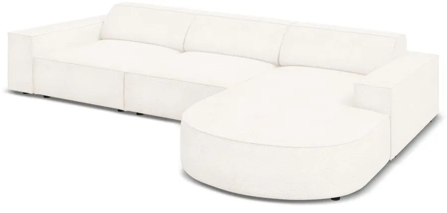 Divano angolare beige in tessuto bouclé (angolo destro) Jodie - Micadoni Home