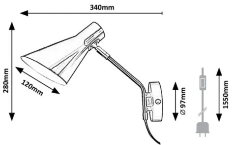 Rabalux 4504 - Lampada da muro ALFONS 1xE27/25W/230V