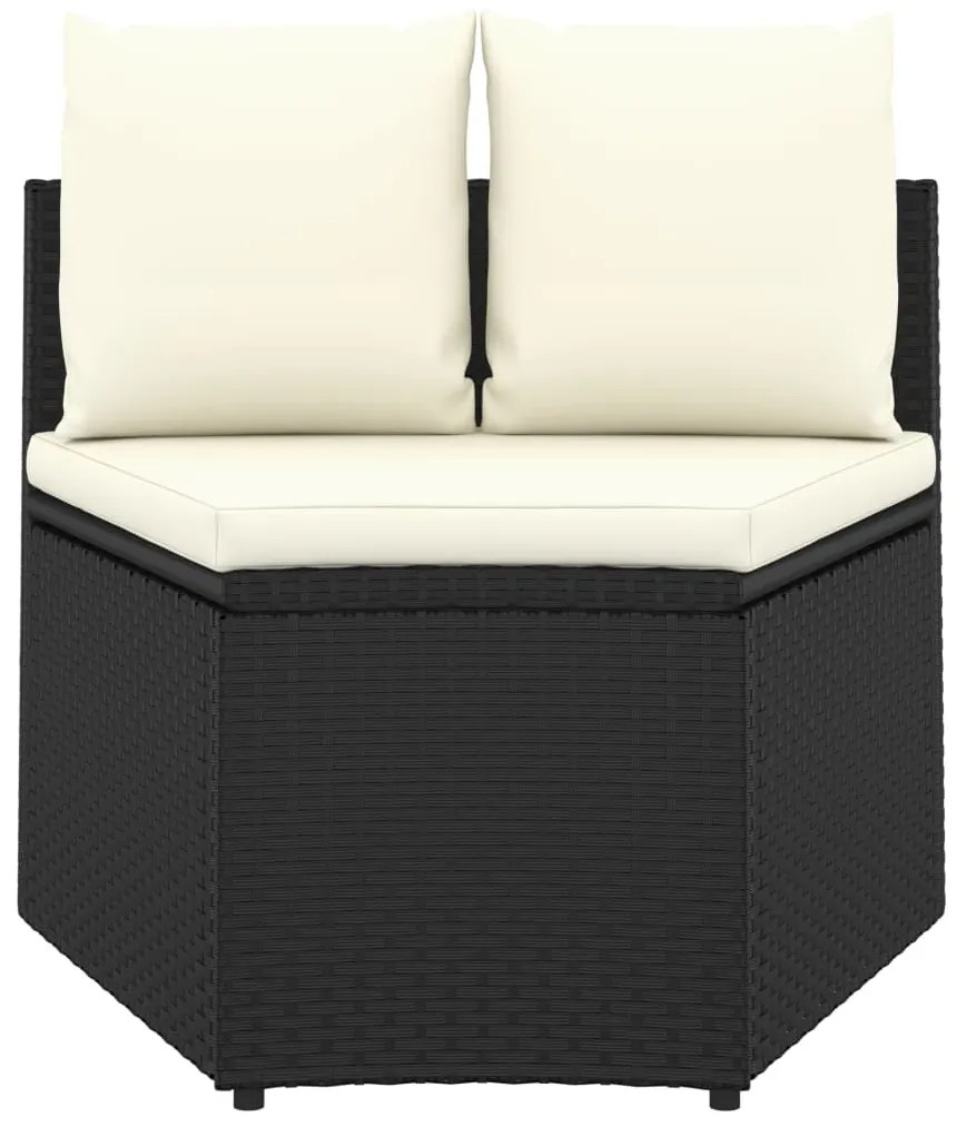 Set Divani da Giardino 9 pz con Cuscini in Polyrattan Nero