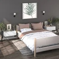 Comodini a Muro 2 pz Bianco Lucido 810948