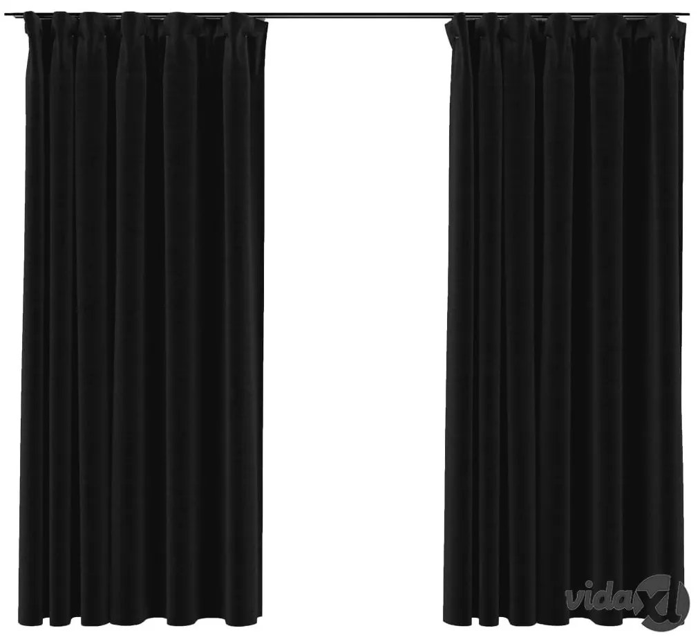 vidaXL Tende Oscuranti con Ganci Effetto Lino 2 pz Antracite 140x175cm
