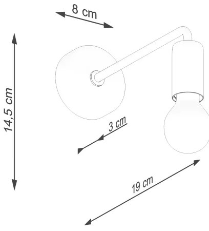 Sollux SL.1449 - Applique NORAH 1xE27/15W/230V nero