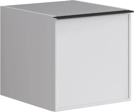 Base laterale Pixel con anta Frame laccato opaco bianco e maniglia alluminio nero opaco L.40 H.40 P.45,5 cm.