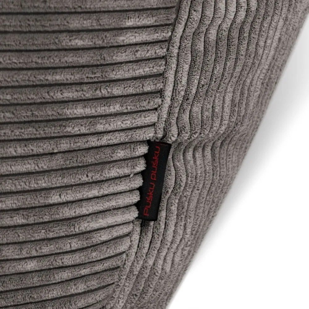 Puof a sacco grigio scuro con rivestimento in velluto a coste Seat Lounge – SLOWDOWN