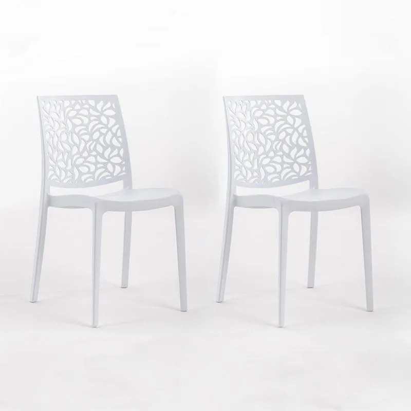 Sedia da giardino London Stone NEW GARDEN bianco, set da 2 pezzi