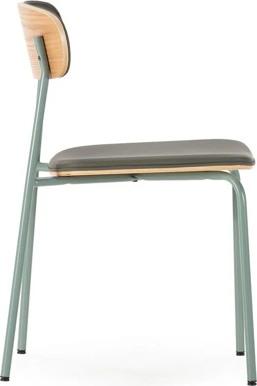 Sedie da pranzo in set verde scuro in imbottito impilabili 2 pz Saula – Marckeric