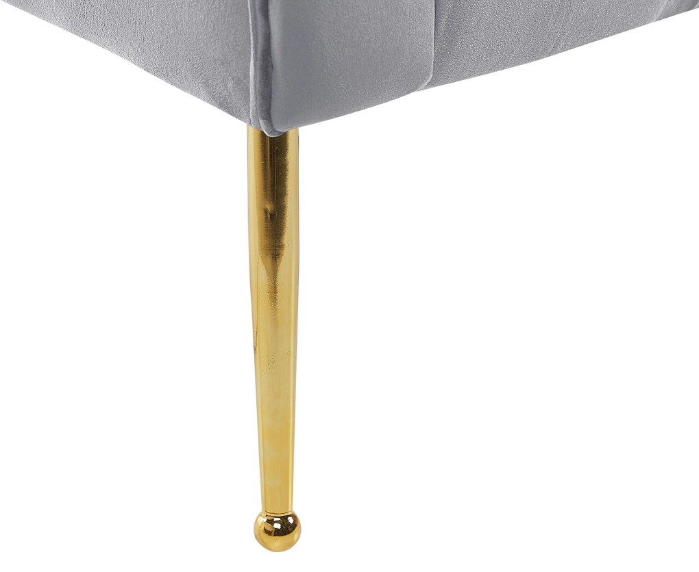 Chaise longue in velluto grigio chiaro NANTILLY Beliani