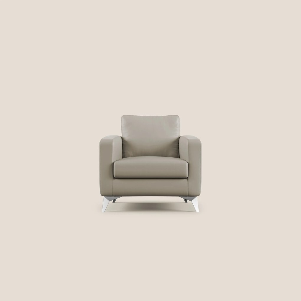 Orione Poltroncina in ecopelle moderna e impermeabile T04 talpa