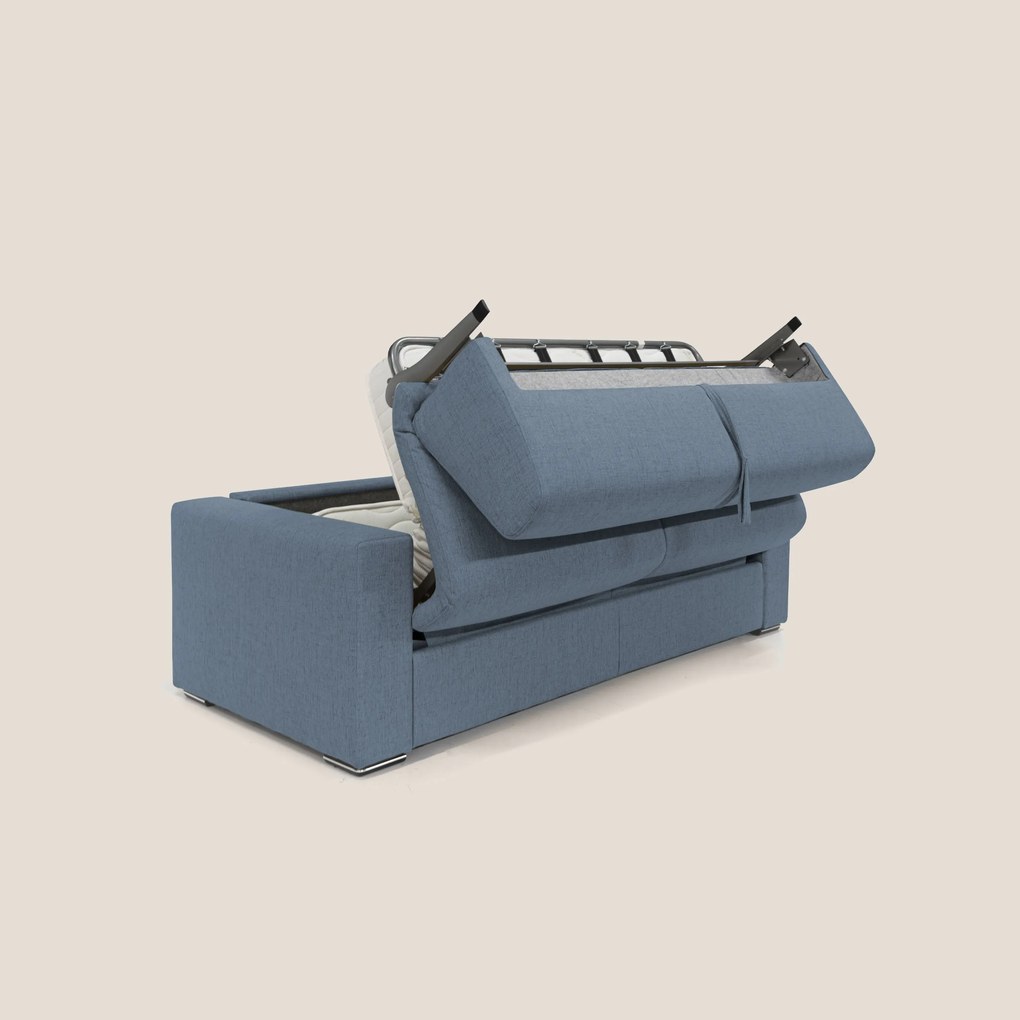 Nixon Divano letto matrimoniale con materasso 20 cm in tessuto impermeabile T03 blu