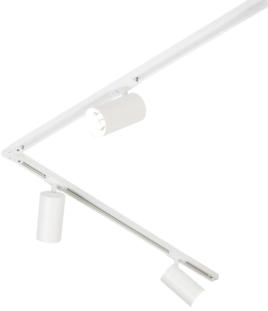 Sistema di illuminazione a binario moderno con 5 faretti bianchi monofase GU10 70mm - Iconic Jeana Luxe