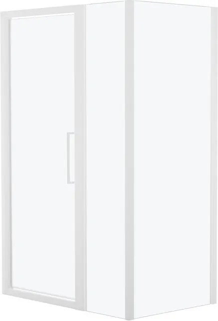 Fisso in linea Record L 50 x H 195cm, Sp. 6 mm vetro smerigliato profilo bianco