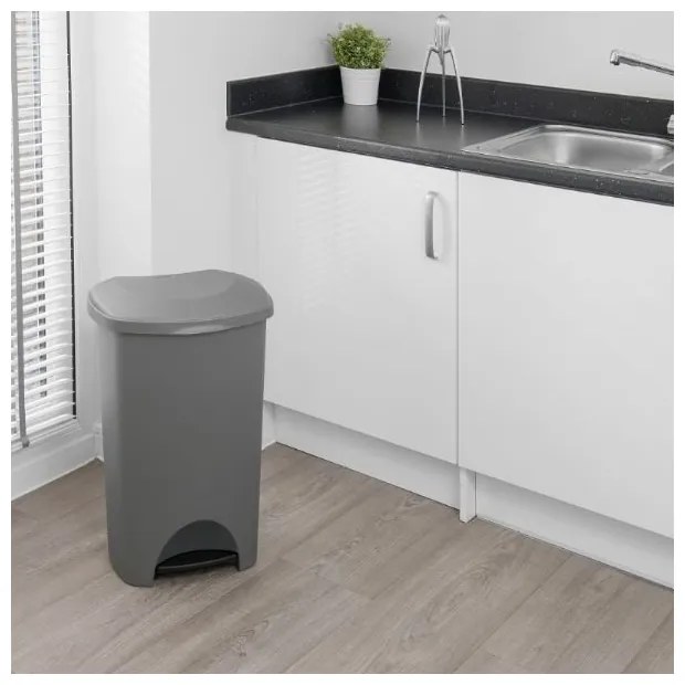 Cestino a pedale bianco con coperchio , 41 x 33 x 62,5 cm - Addis