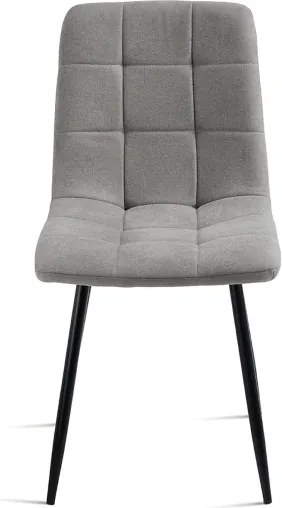 Sedia da pranzo in tessuto Grigio Chiaro gambe metallo nere - KATERINE 2 sedie