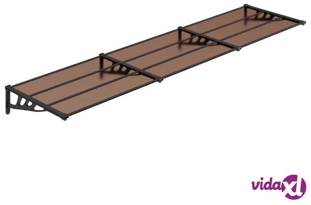 vidaXL Tettoia per Porta Nera 358,5x90 cm in Policarbonato