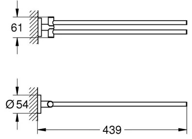 GROHE 411832430 - Porta asciugamani START 439 mm nera