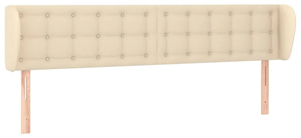 Testiera ad orecchio crema 163x23x78/88 cm in tessuto