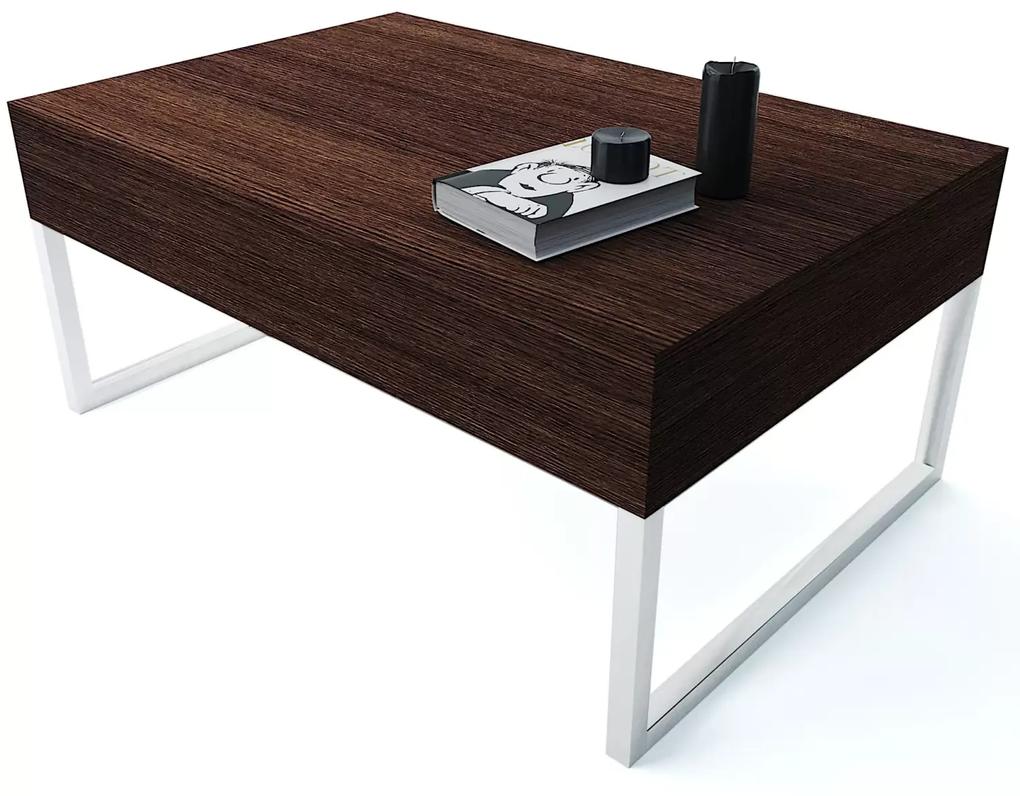 Tavolino basso tavolo in legno gambe metallo moderno ingresso rovere moro