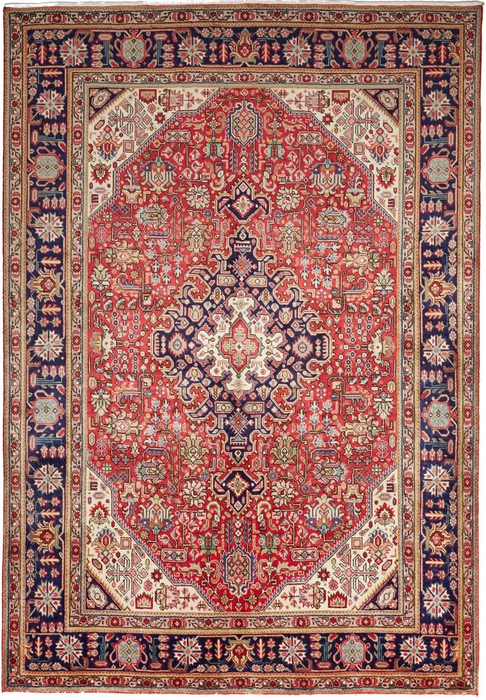 Tabriz Tappeto 300 x 200 Rosso (Iran) Annodato A Mano