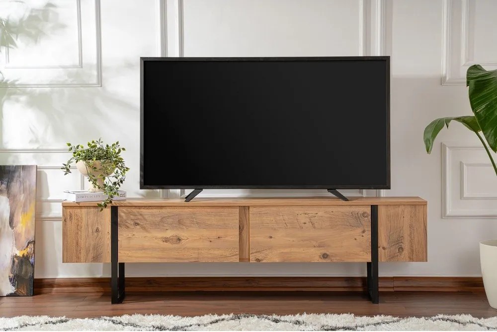 Mobile TV di colore naturale con effetto pino 180x50x29,5 cm Serenity – Kalune Design