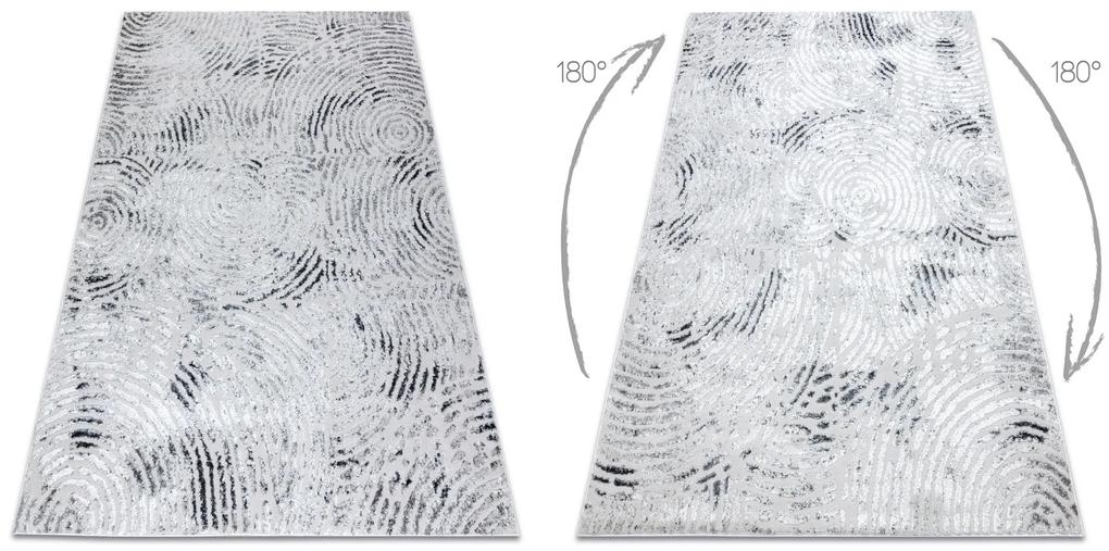 Tappeto MEFE moderno  8725 cerchi impronta digitale - Structural due livelli di pile grigio