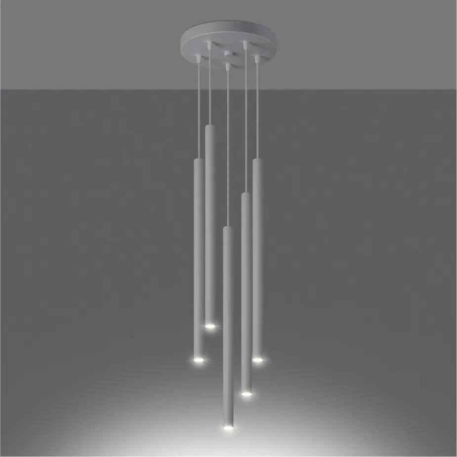 Lampadario bianco in metallo ø 25 cm Fideus – Sollux
