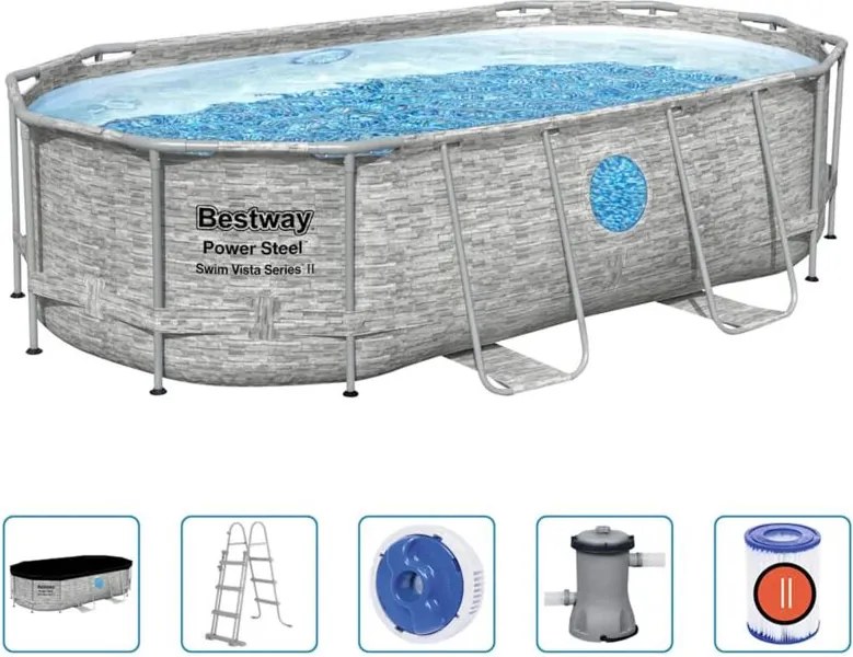 Set Piscina Power Steel 427x250x100 cm Bestway