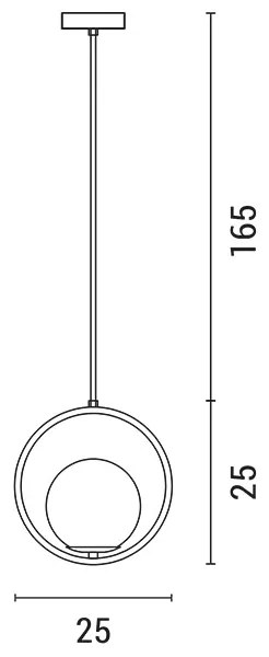 Lampadario a sospensione con filo ORBA 1xE27/15W/230V ottone