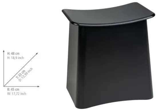 WENKO 25157100 - Sgabello WING 45x48 cm nero