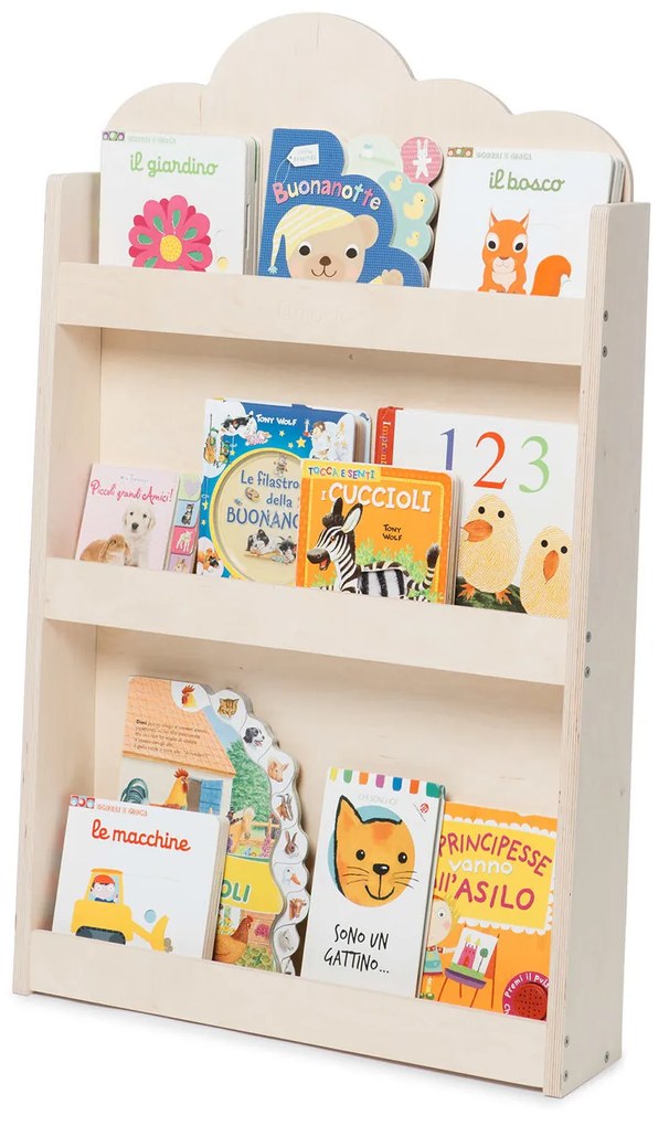 blumfeldt Dotty Natural - Libreria, montessoriana, multiplex, 60x95x13cm, casetta