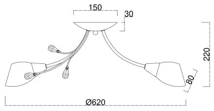 Brilagi - Lampadario a plafone MEGAPOLIS 5xE14/60W/230V ottone