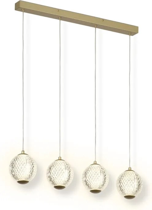 Sospensione Xstal vetro/oro L 65cm 1600 lumen