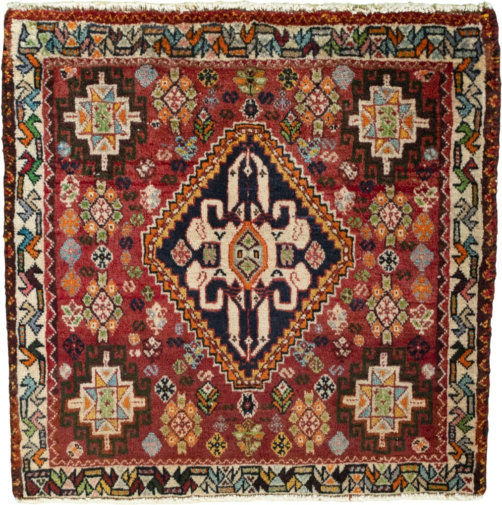 Shiraz Tappeto persiano 60 x 70 Rosso (Iran) Annodato A Mano