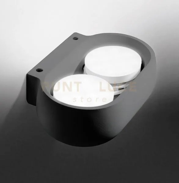 Mysia applique da parete 2 luci attacco gx53 in gesso grigia ral 70...