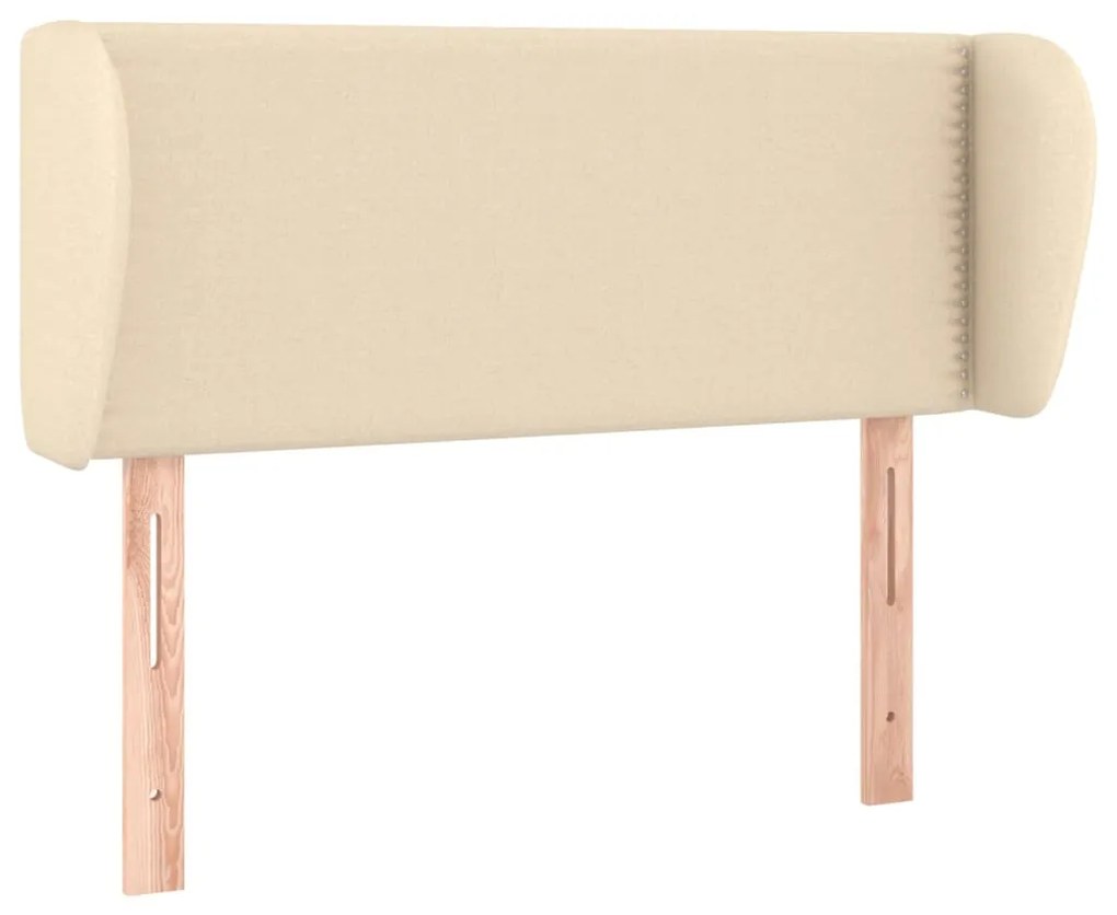 Testiera ad orecchio crema 83 x 23 x 78/88 cm in tessuto