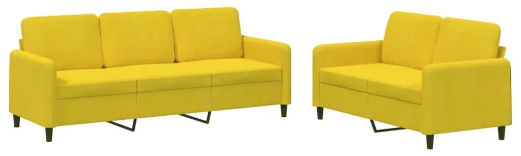 Set di divani 2 pz giallo in velluto